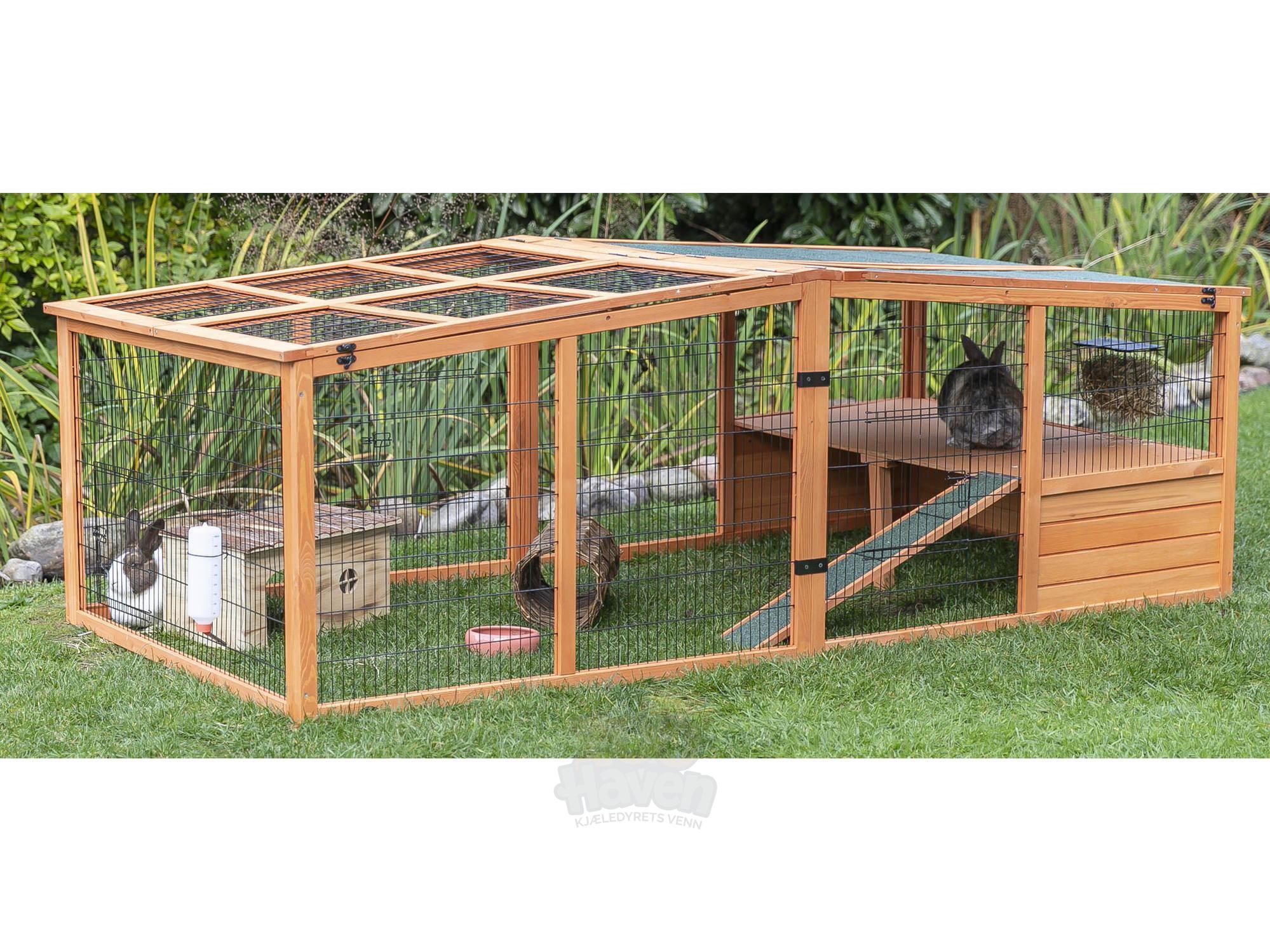 Trixie Outdoor Run XL med tak – brun 233x79x116 cm