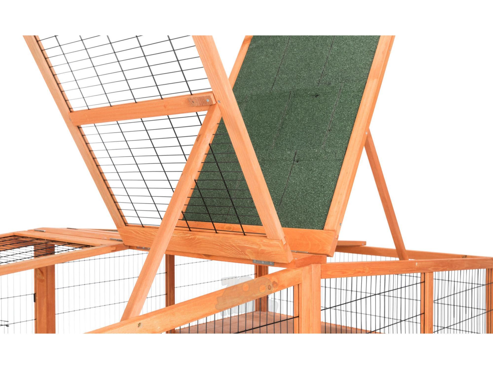 Trixie Outdoor Run XL med tak – brun 233x79x116 cm