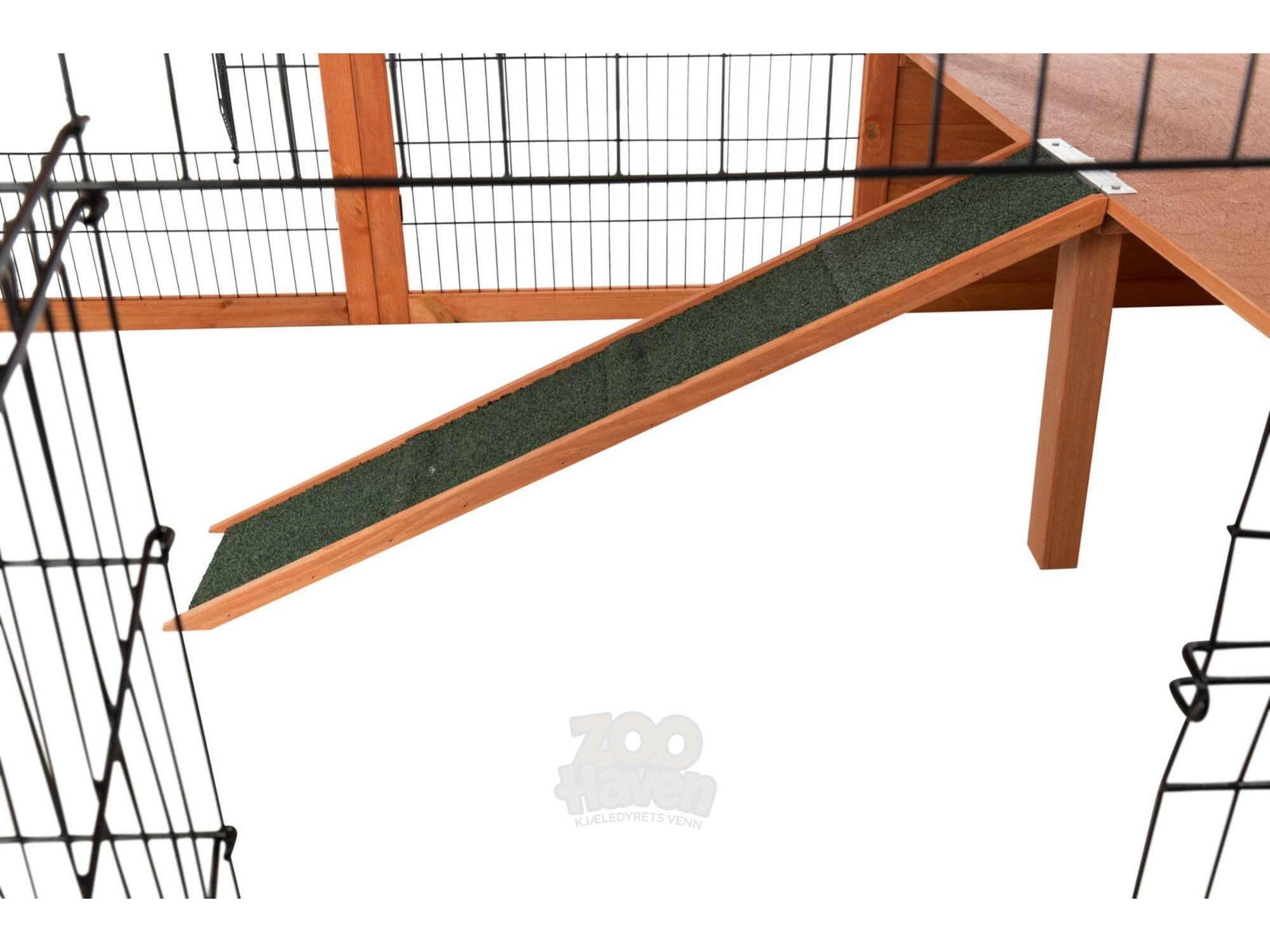 Trixie Outdoor Run XL med tak – brun 233x79x116 cm