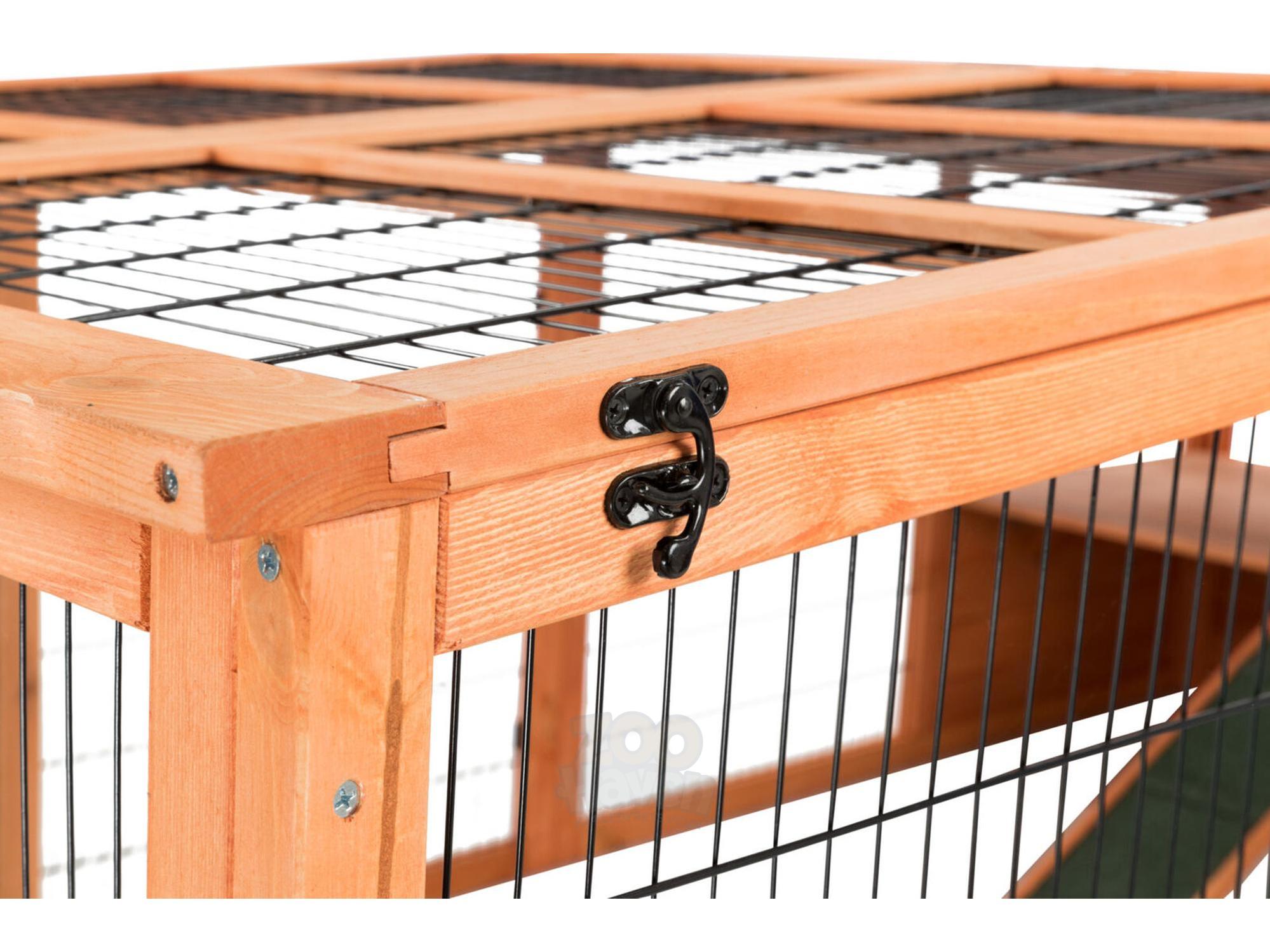 Trixie Outdoor Run XL med tak – brun 233x79x116 cm