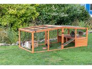Trixie Outdoor Run XL med tak – brun 233x79x116 cm