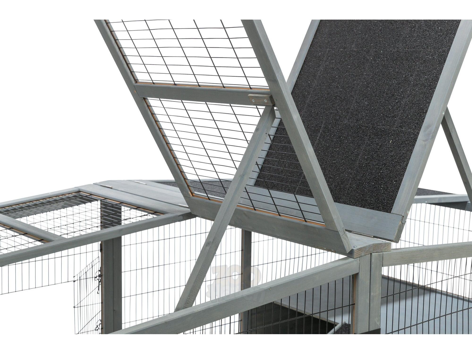 Trixie Outdoor Run XL med tak – grå 233x79x116 cm