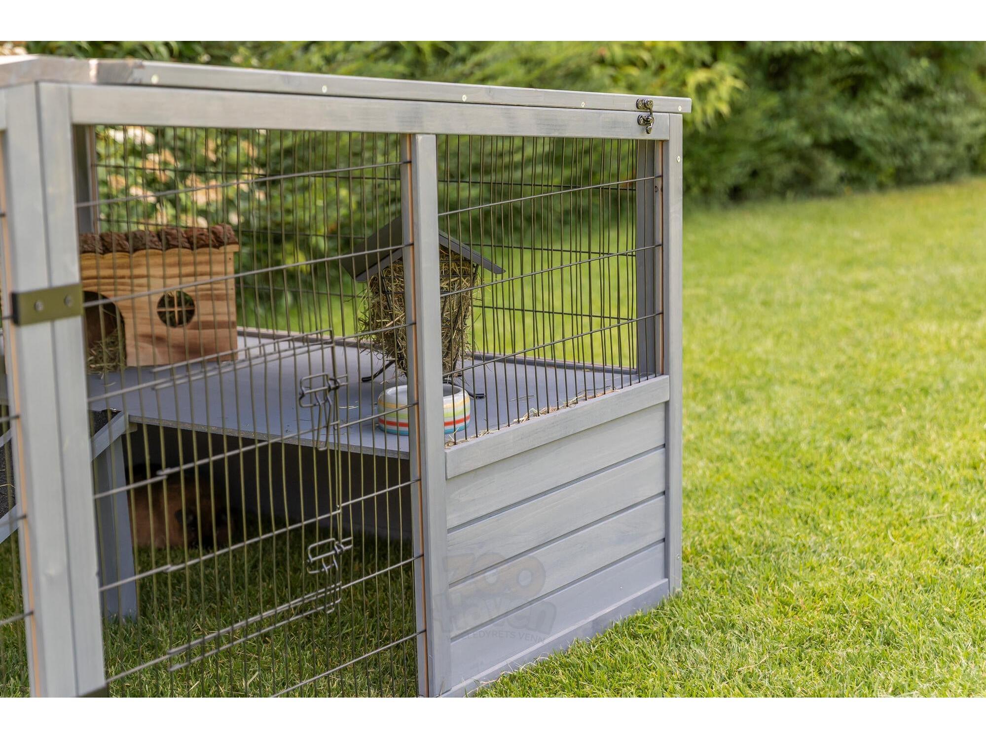 Trixie Outdoor Run XL med tak – grå 233x79x116 cm