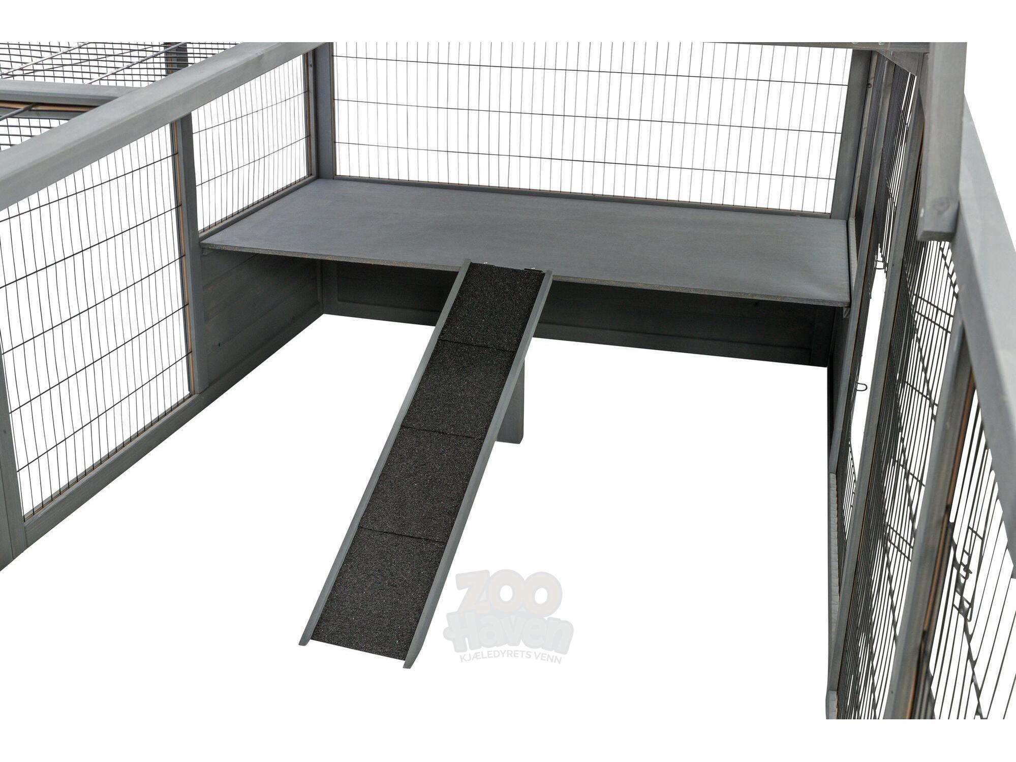 Trixie Outdoor Run XL med tak – grå 233x79x116 cm