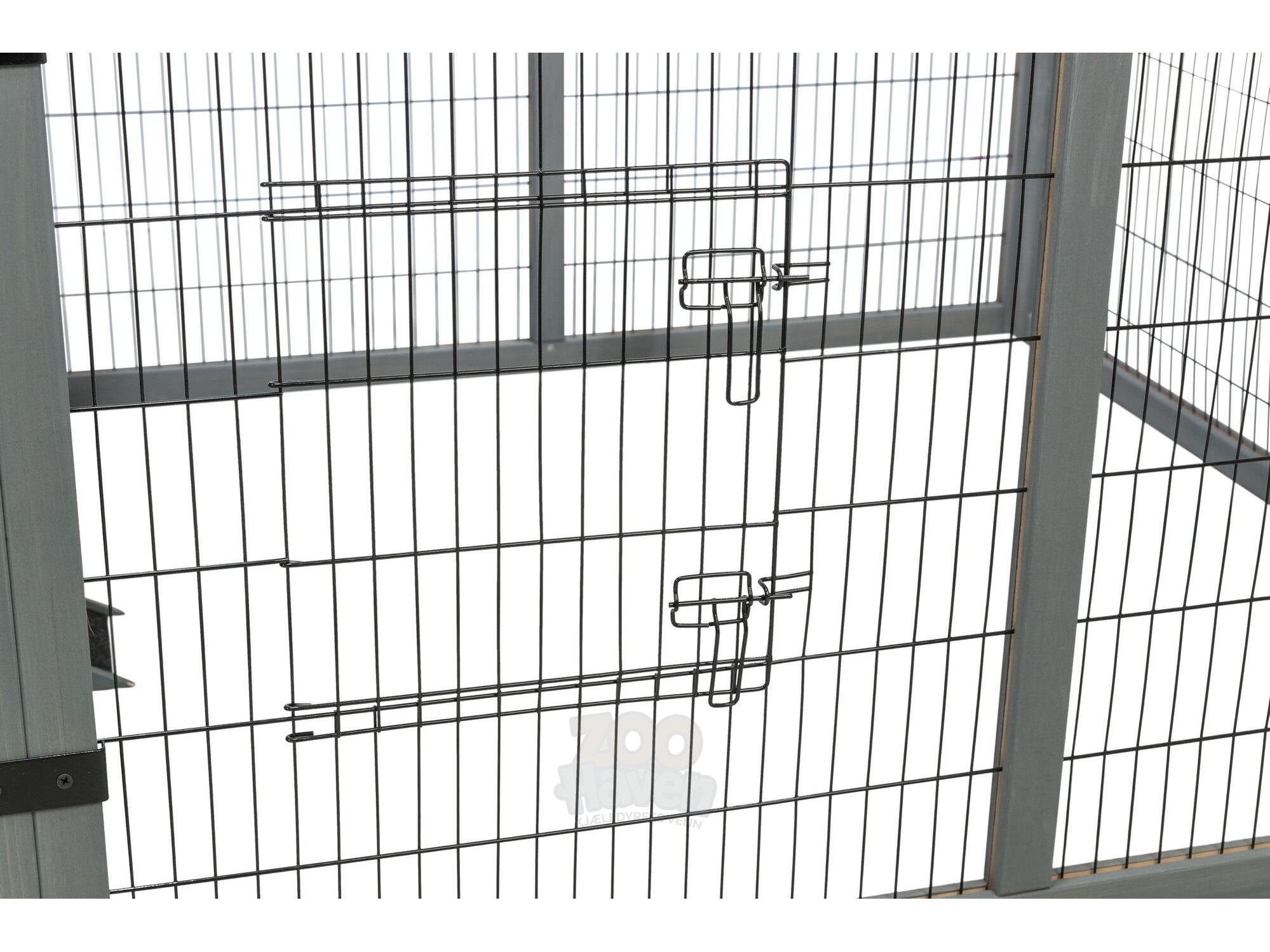 Trixie Outdoor Run XL med tak – grå 233x79x116 cm
