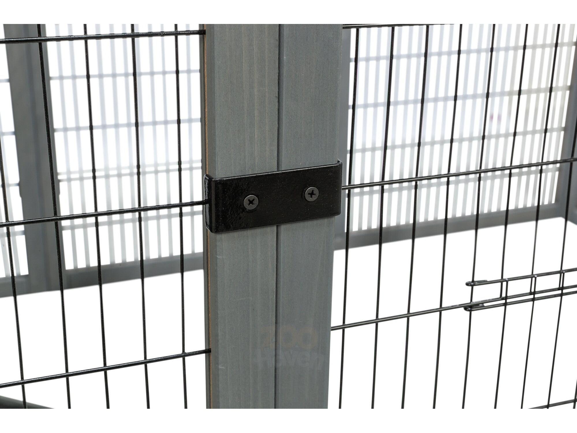 Trixie Outdoor Run XL med tak – grå 233x79x116 cm
