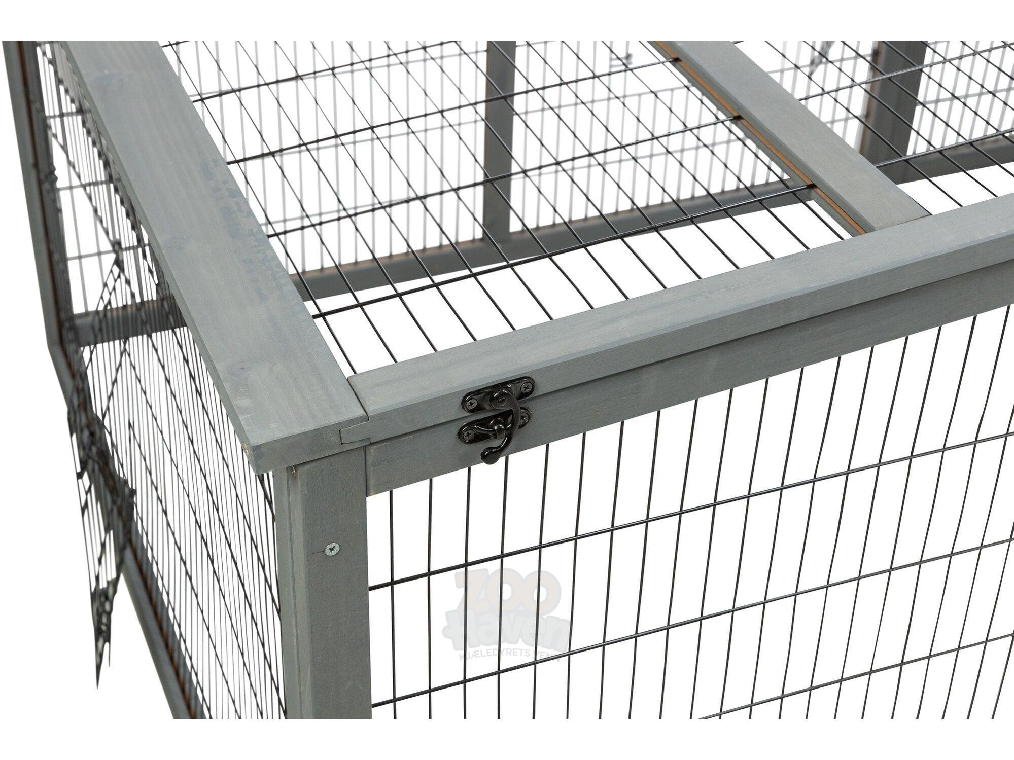 Trixie Outdoor Run XL med tak – grå 233x79x116 cm