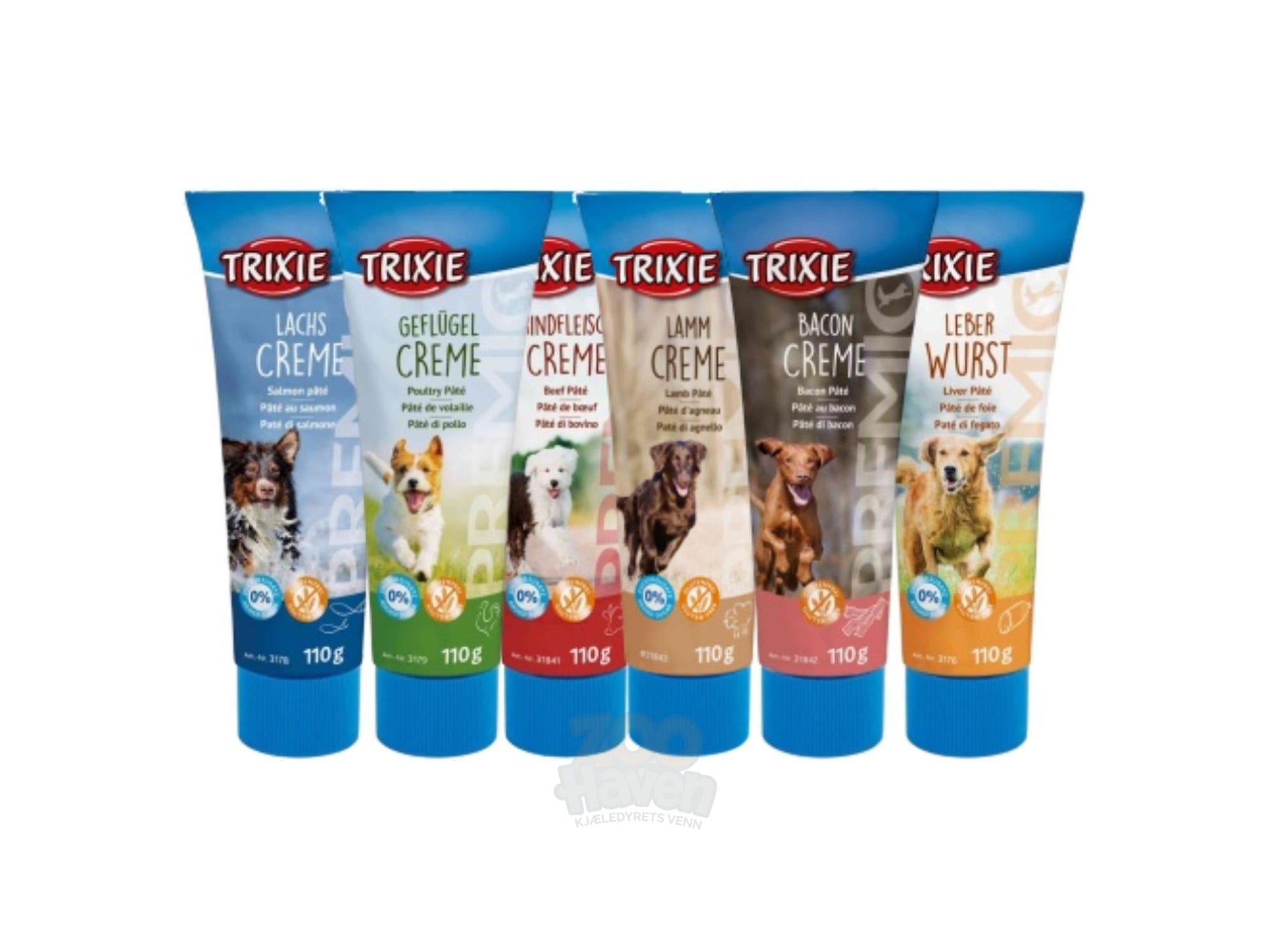 Trixie Patè på tube 110g 6 varianter snacks til hund