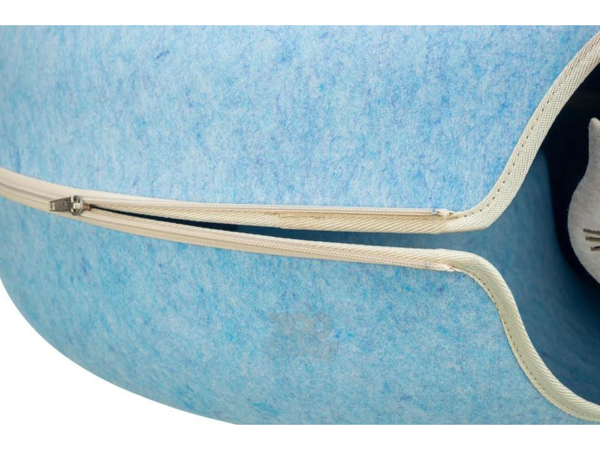 Trixie Play Donut Kattetunnel i Filt Ø60 cm – Blå / Beige