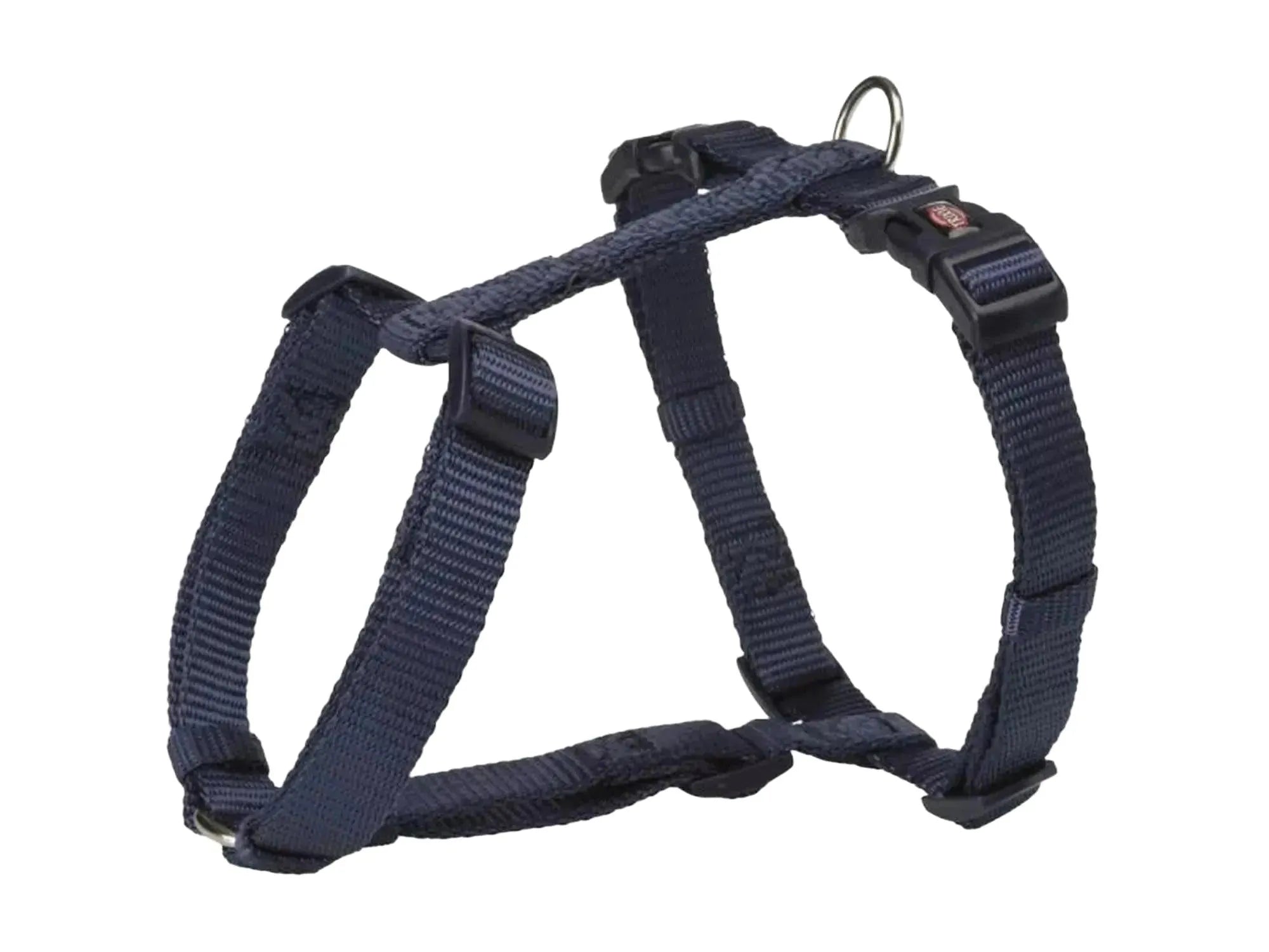Trixie Premium H-sele XXS-XS 10mm i indigo webbing tape med justerbare stropper og metallring.