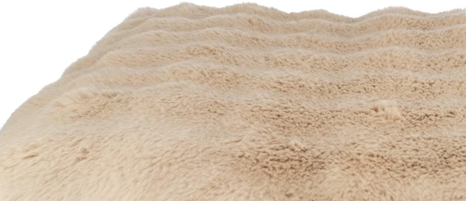 Beige Trixie Soft Edition hundeseng i mykt plysjmateriale med bølget tekstur for ekstra komfort.