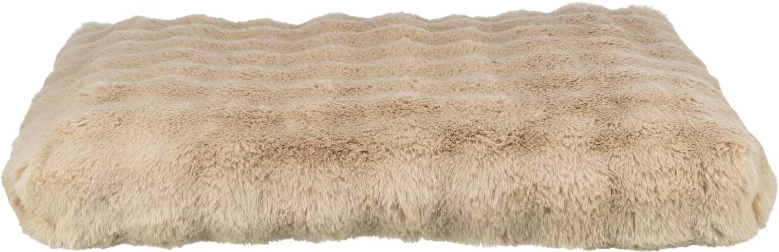 Myk og beige Trixie Soft Edition hundeseng i plysj med vattert overflate for optimal komfort.