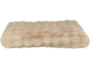 Myk og beige Trixie Soft Edition hundeseng i plysj med vattert overflate for optimal komfort.