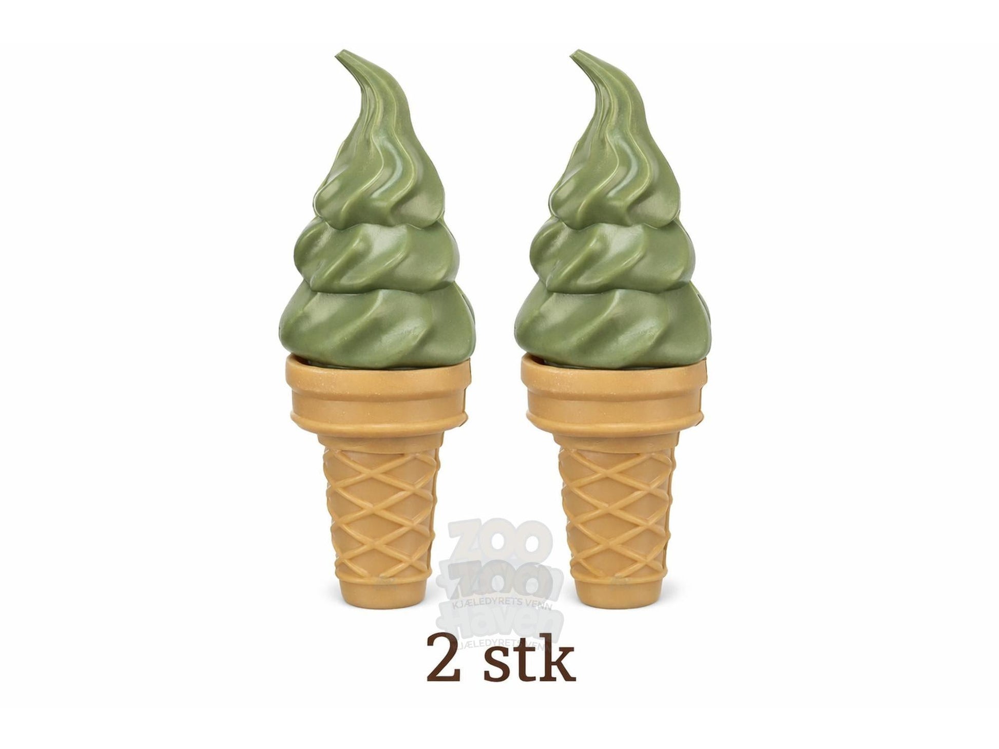 To Trixie Softice Snacks med kylling, grønn is og beige vaffelkjeks, 50g hver.
