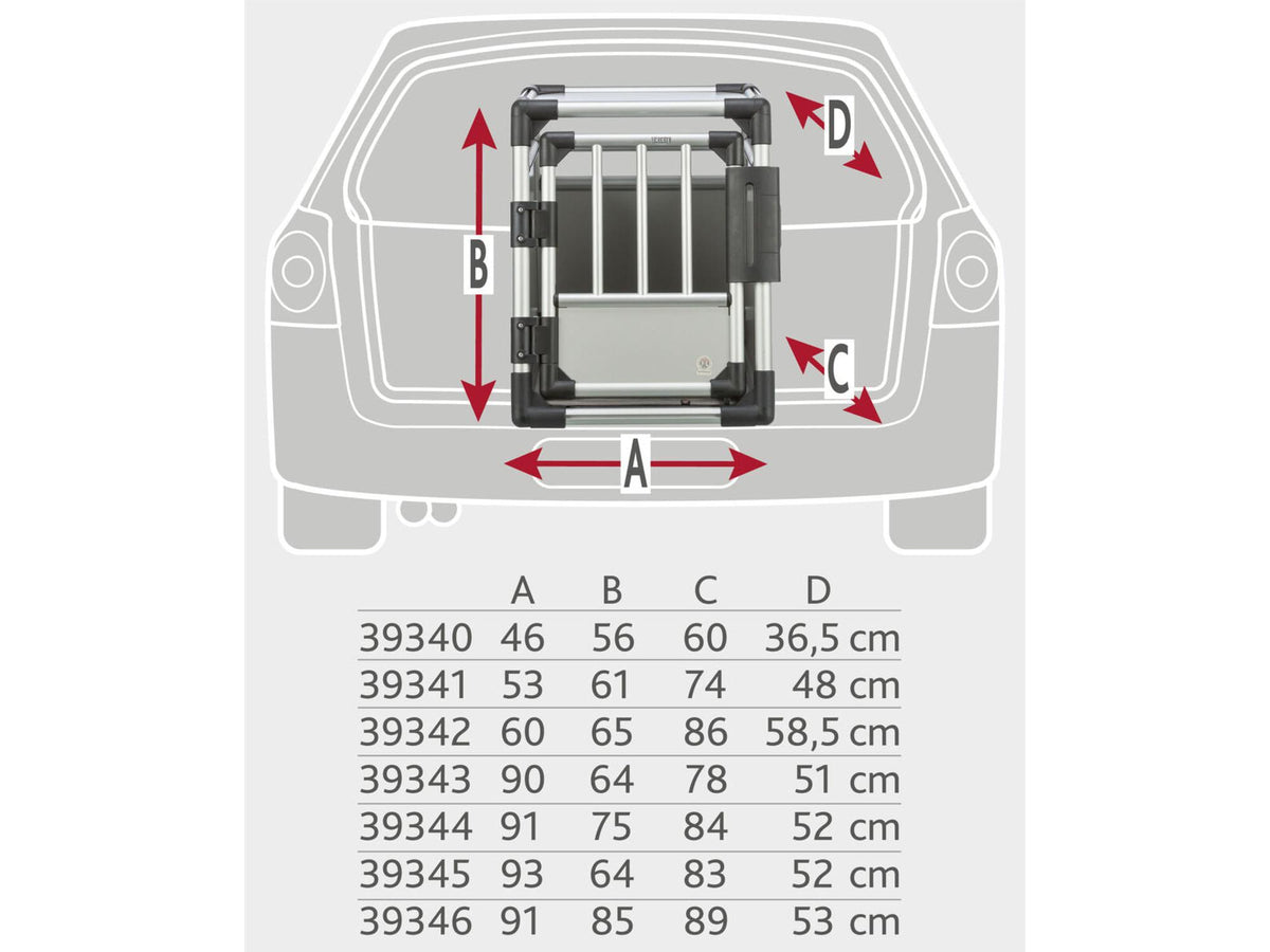 Trixie Transportbur Aluminium sølv/grå – mål