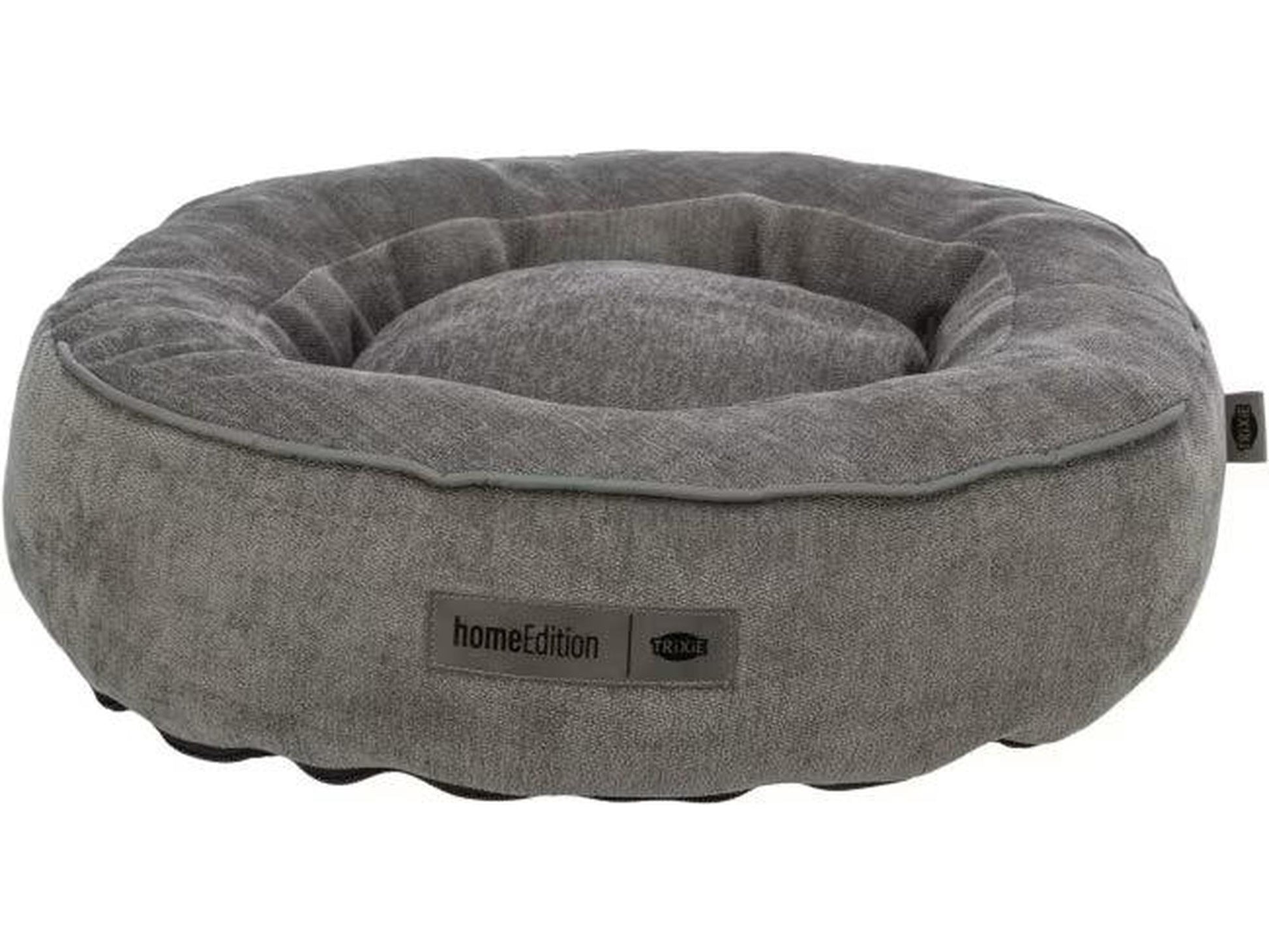 Grå ortopedisk Trixie Vital Lennox hundeseng i chenille-stoff med memory foam og sklisikker bunn.