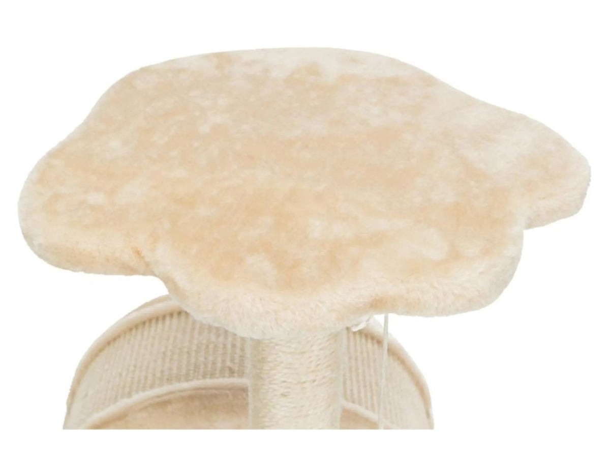 Trixie Vitoria klorestativ med beige plysjtopp og sisalkledd stolpe.