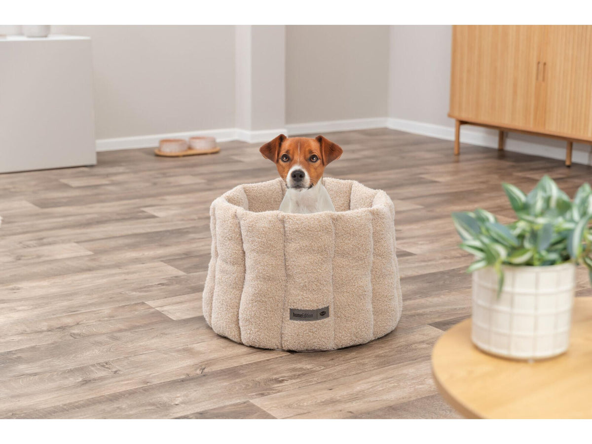 Hund i Trixie Wooly Vital rund seng