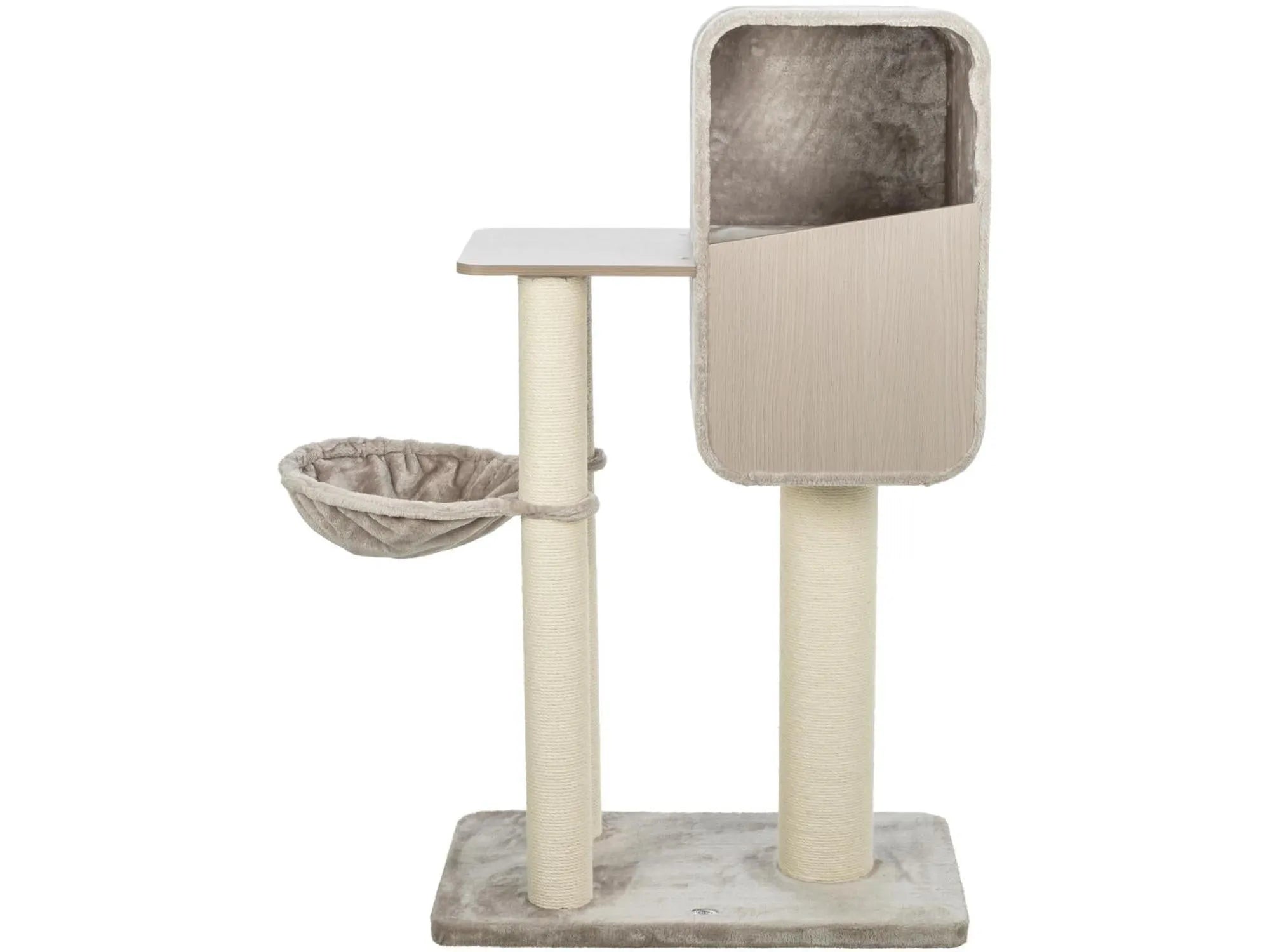 Trixie Marina kattetre i beige og tre-look med sisal klorestolper, hule, hengekøye og plattformer.