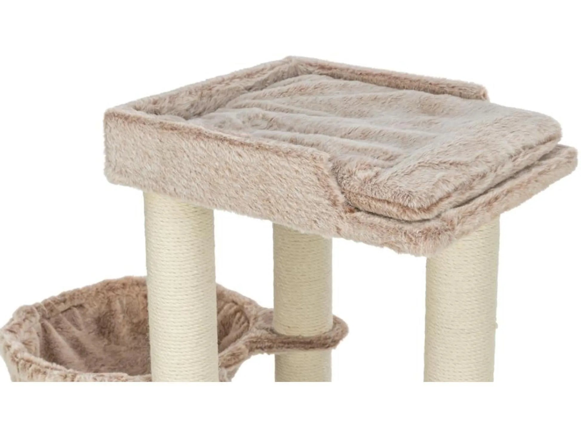Trixie Sienna kattetre med beige plysj liggeplass og sisal klorestolper.