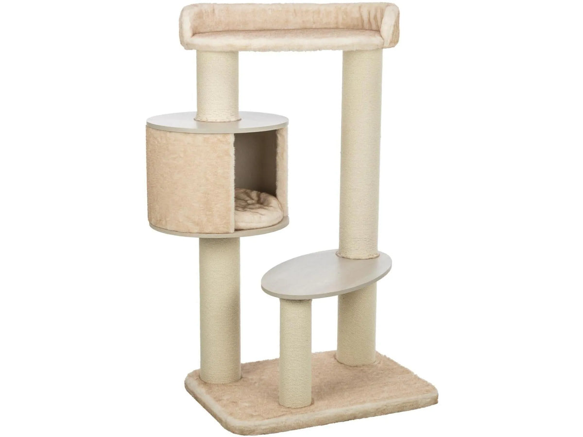 Trixie XXL Kiara kattetre i beige sisal og plysj, med hule, liggeflater og klorestolper.