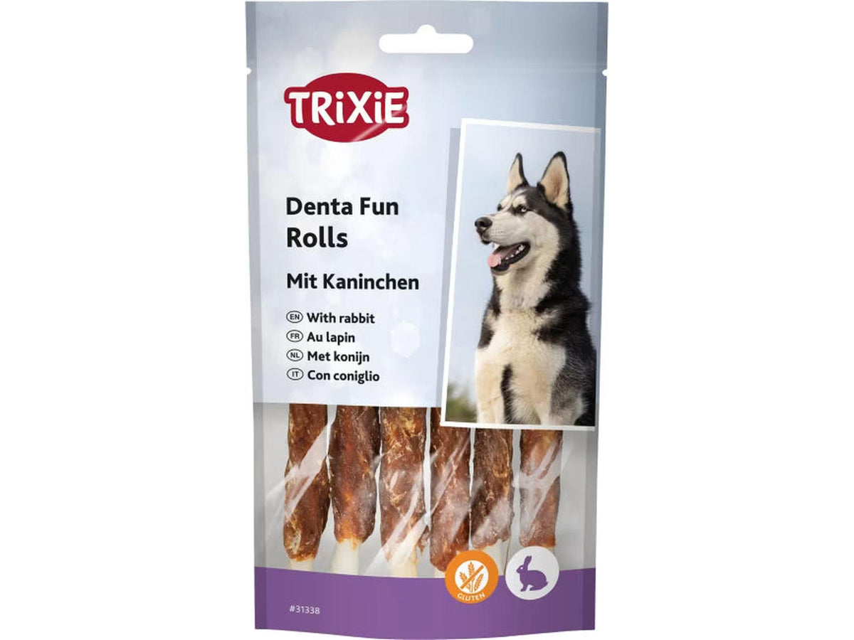 Trixie tyggerull natur med kanin 6 stk 12 cm 70 g