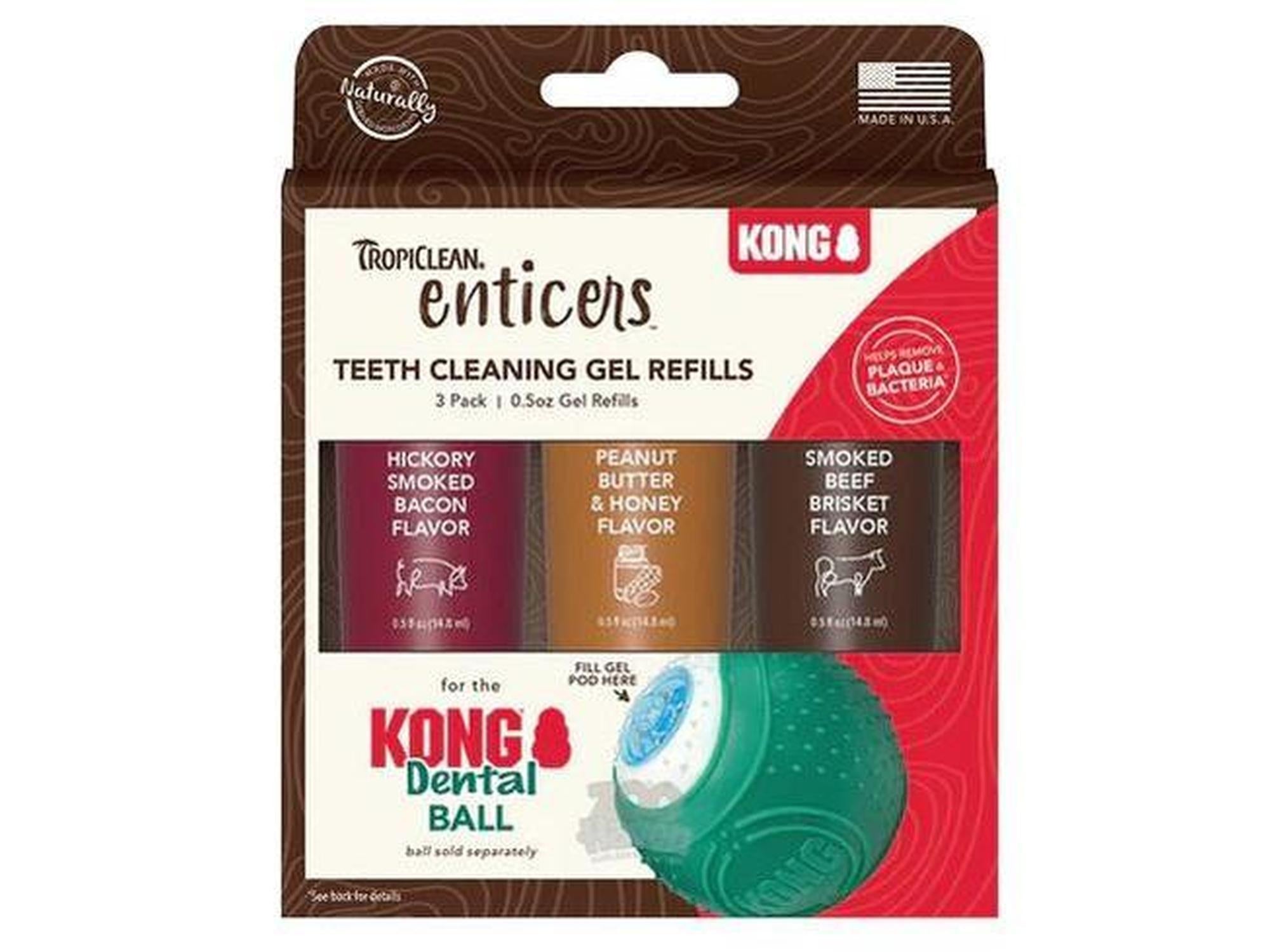 TropiClean Enticers Teeth Cleaning Gel Refills 3x0,5 oz – For KONG Dental Ball