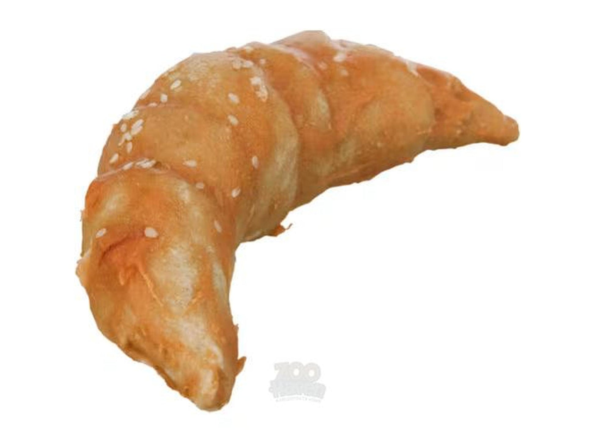 Tyggecroissant Natur med kyllingfilè, en 11 cm gyllenbrun tyggegodbit med sesamfrø.
