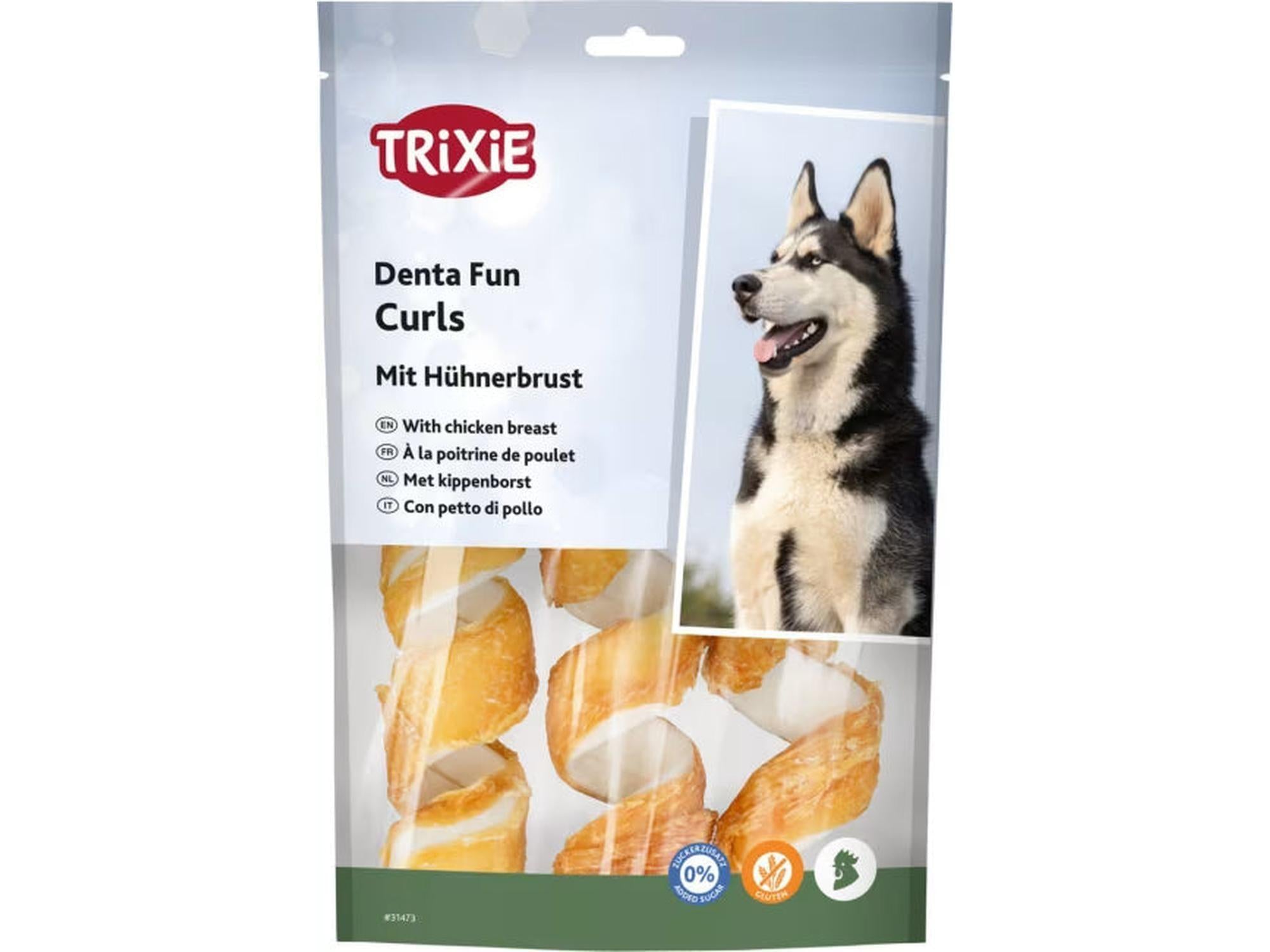 Trixie Tyggepinne Curls med Kylling 3stk 15cm tyggesnack til hund