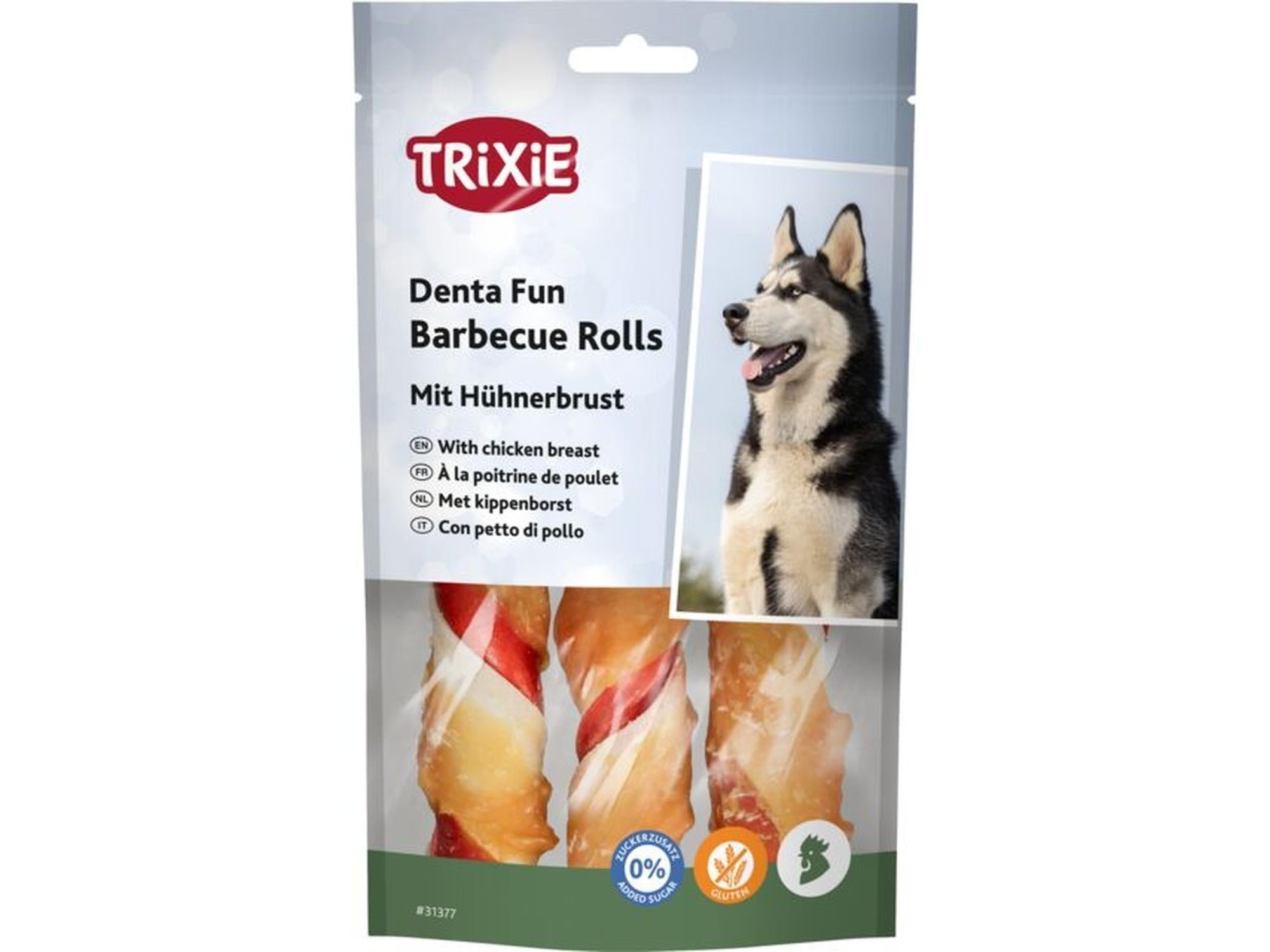 Trixie Tyggerull Natur med Barbecue 3stk 12cm tyggesnack til hund