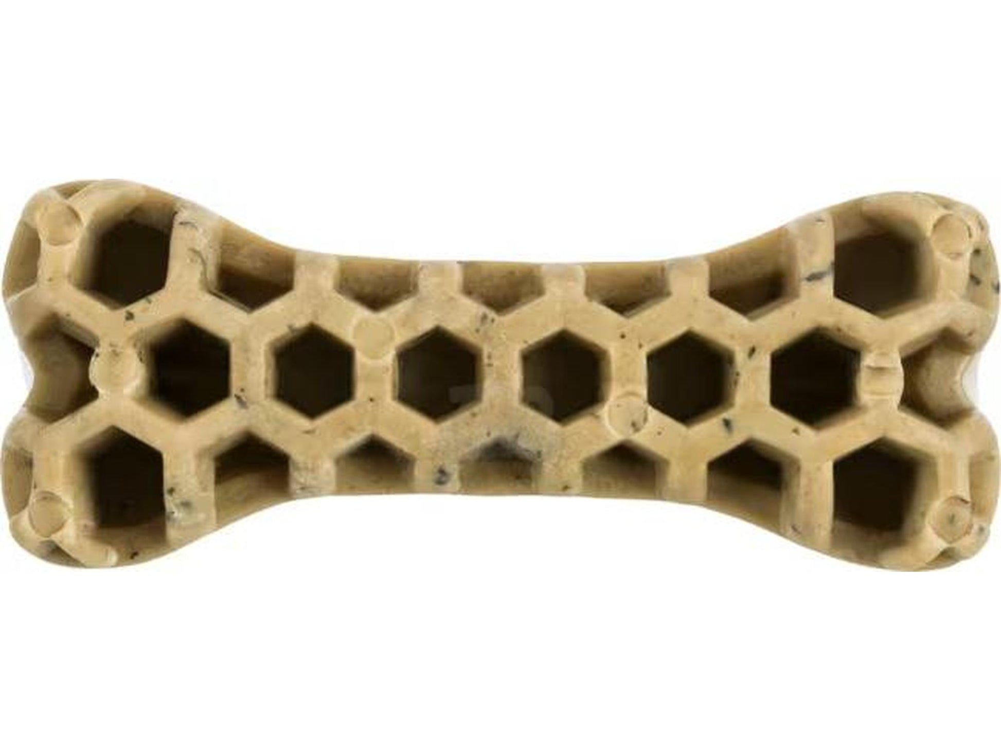 Beige Veggie Honey Comb Bone Denta Fun, a 12 cm vegan dog chew with a honeycomb texture.