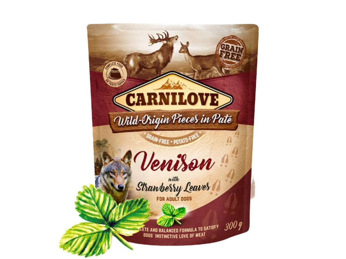 Carnilove Venison with Strawberry Leaf våtfôr til hund med hjort