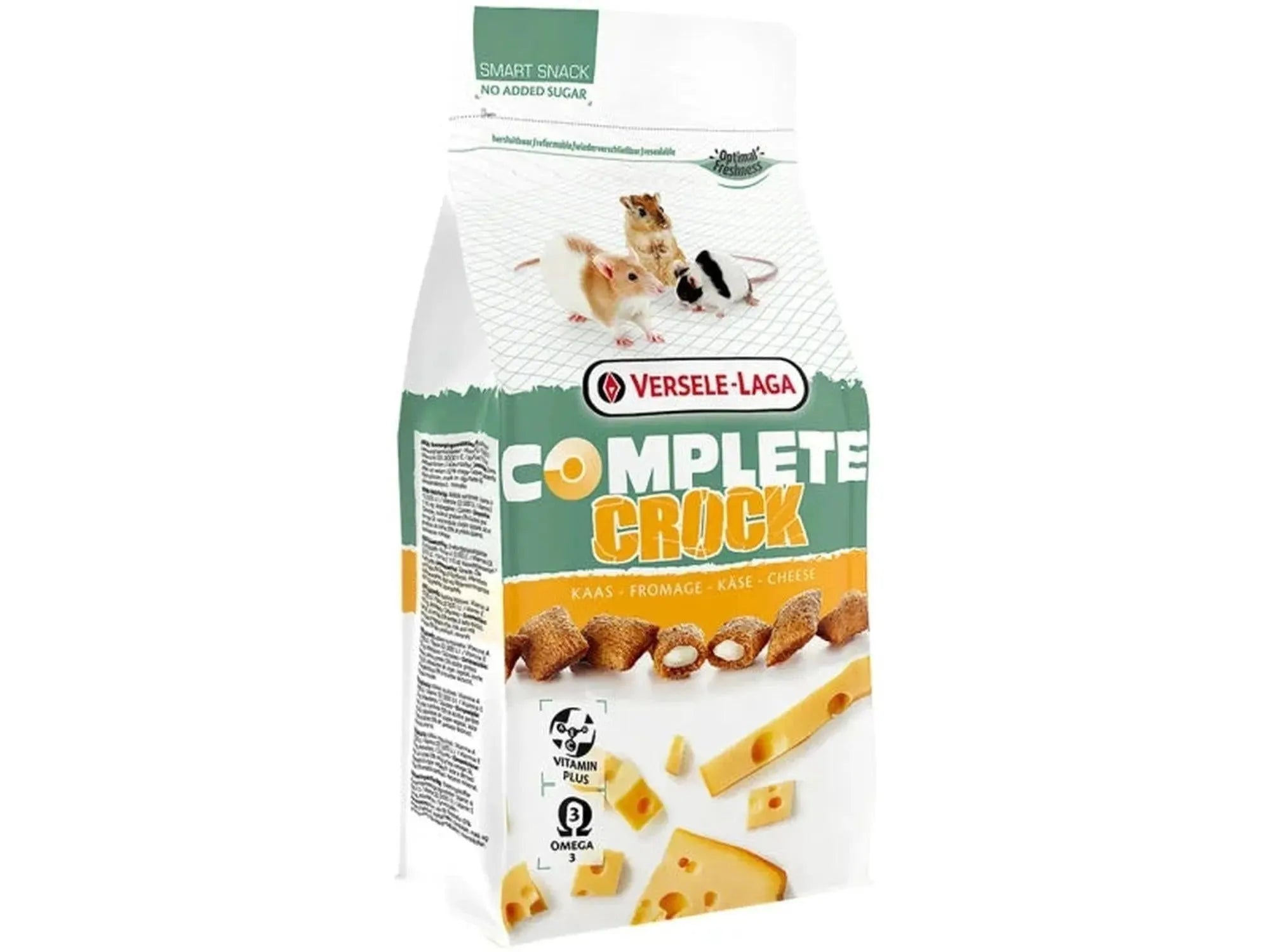 Versele-Laga Complete Crock Ost 50g pose med gnagere, ostebiter og sprø snacks.