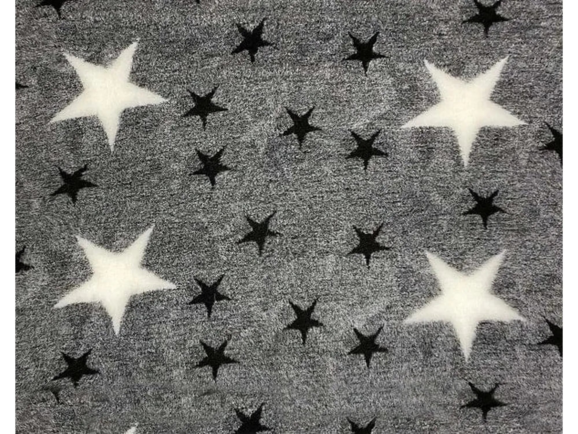 VetBed Nonslip liggematte 100x150 cm med sorte og hvite stjerner på grå bunn.