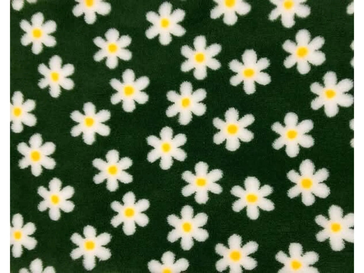 VetBed Nonslip liggematte 100x150 cm med hvite blomster på grønn bunn.