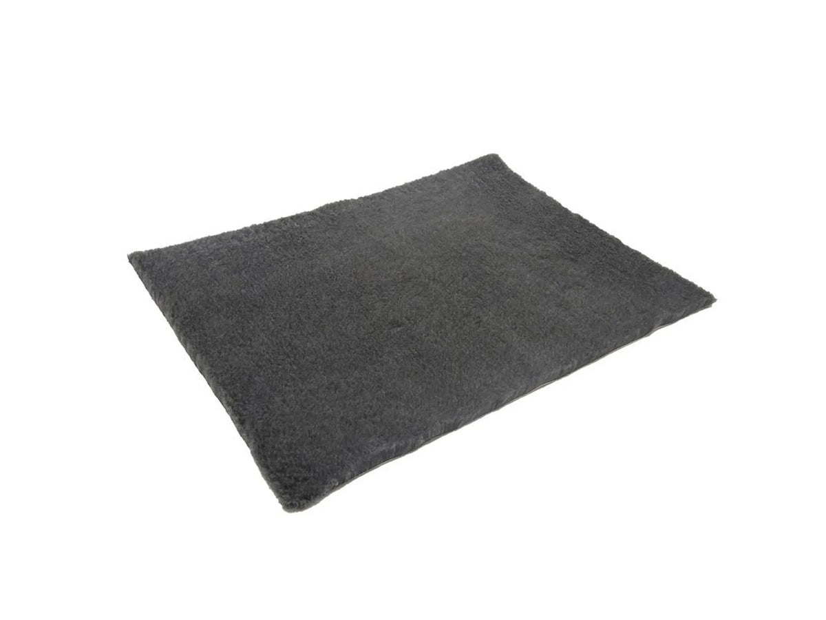 VetBed Original liggematte i charcoal med grønn vevd bakside.