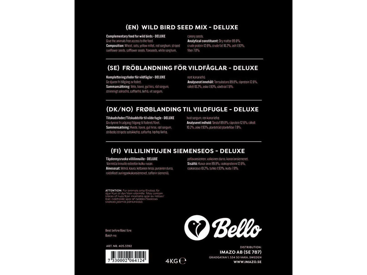 Villfugl Frøblanding Deluxe 4 kg