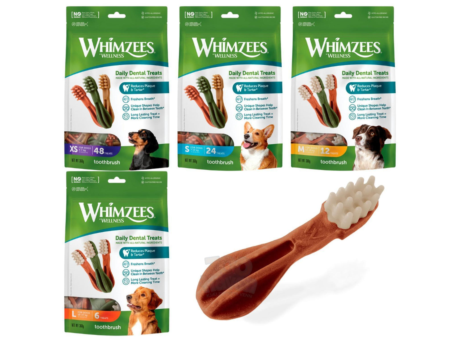 Whimzees Toothbrush – natural dog dental chew