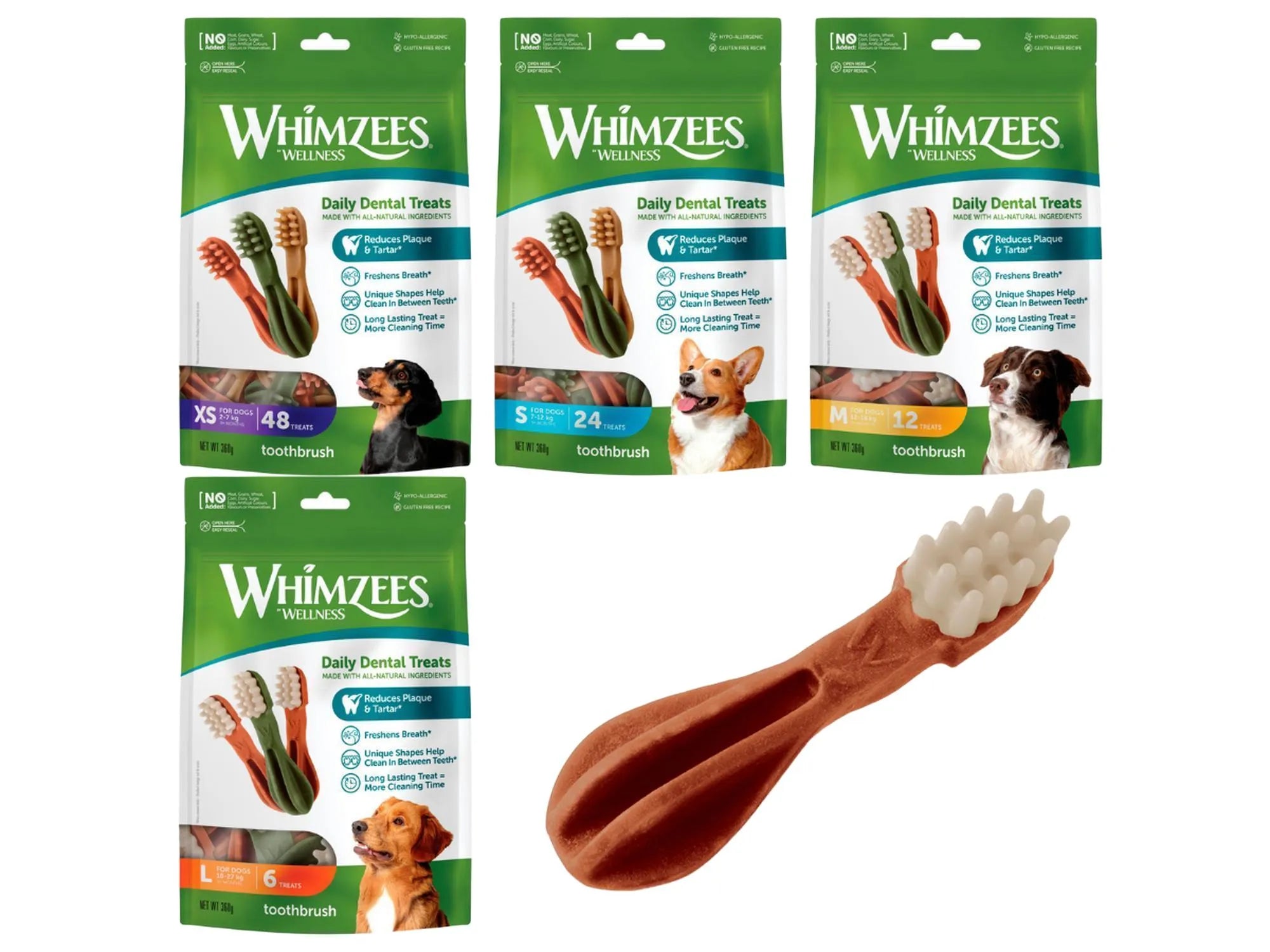 Whimzees Toothbrush naturlig tannbørstelignende tannstyggis hund