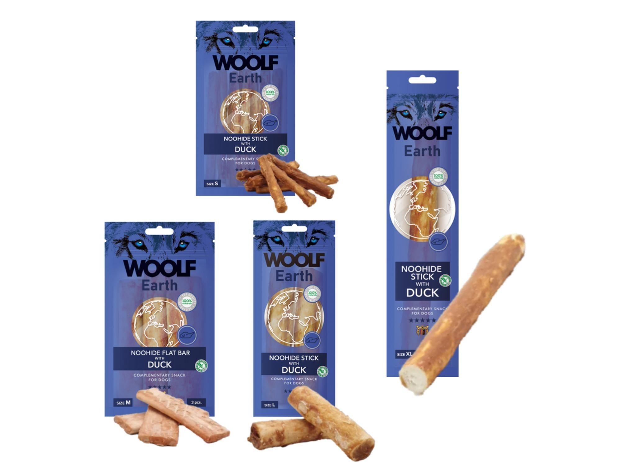 Woolf Earth Noohide Stick With Duck tyggepinne med and til hund