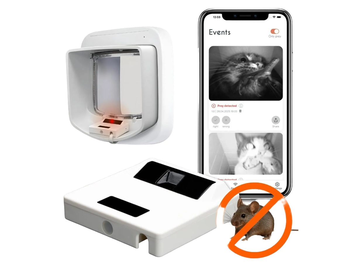 ZeroMouse 2.0 AI-drevet Tilleggsmodul for Mikrokipdør til Katt - Stopper Byttet Ute