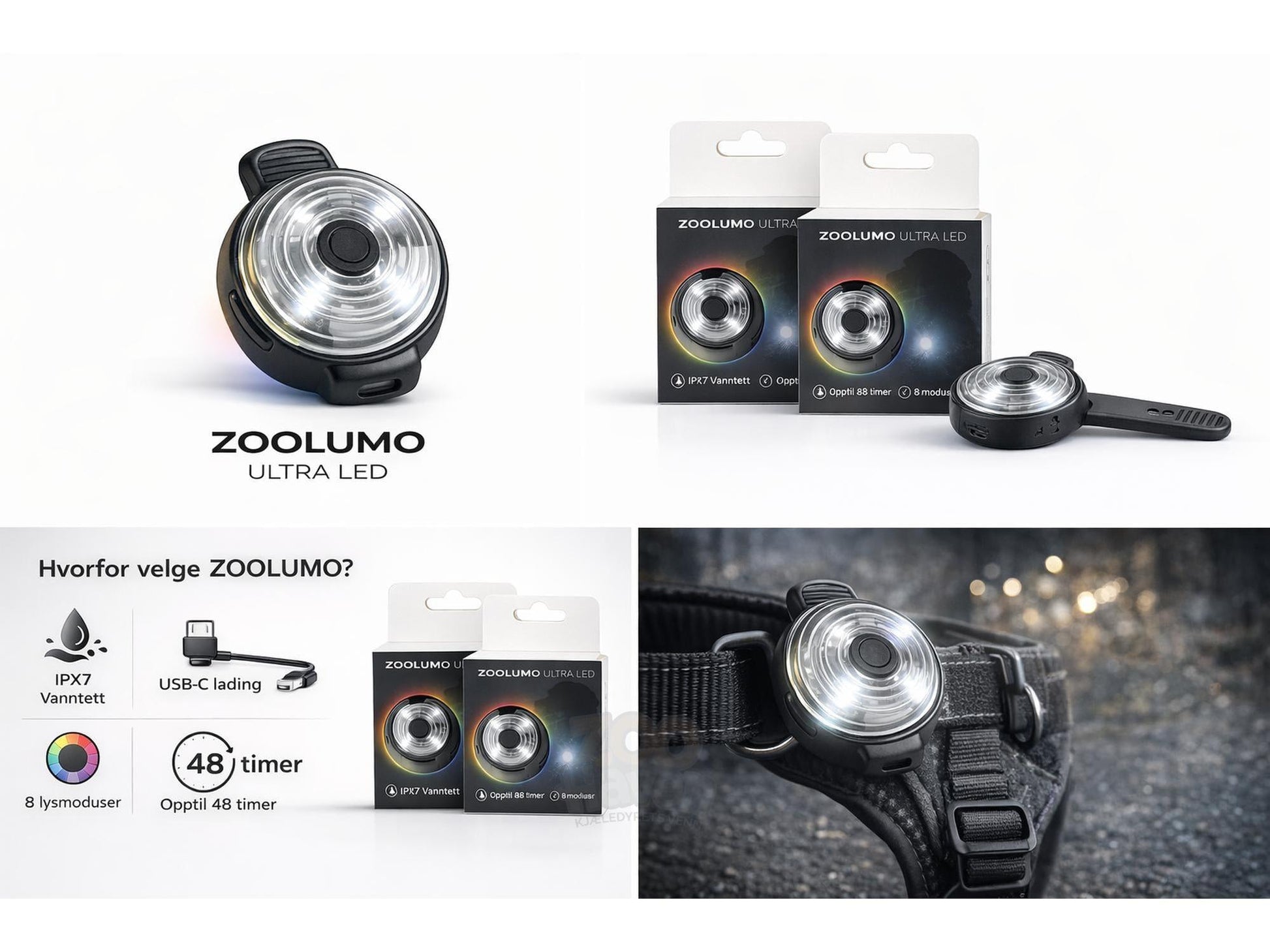 Zoolumo IPX7 Vanntett LED Sikkerhetslys – Oppladbar-1