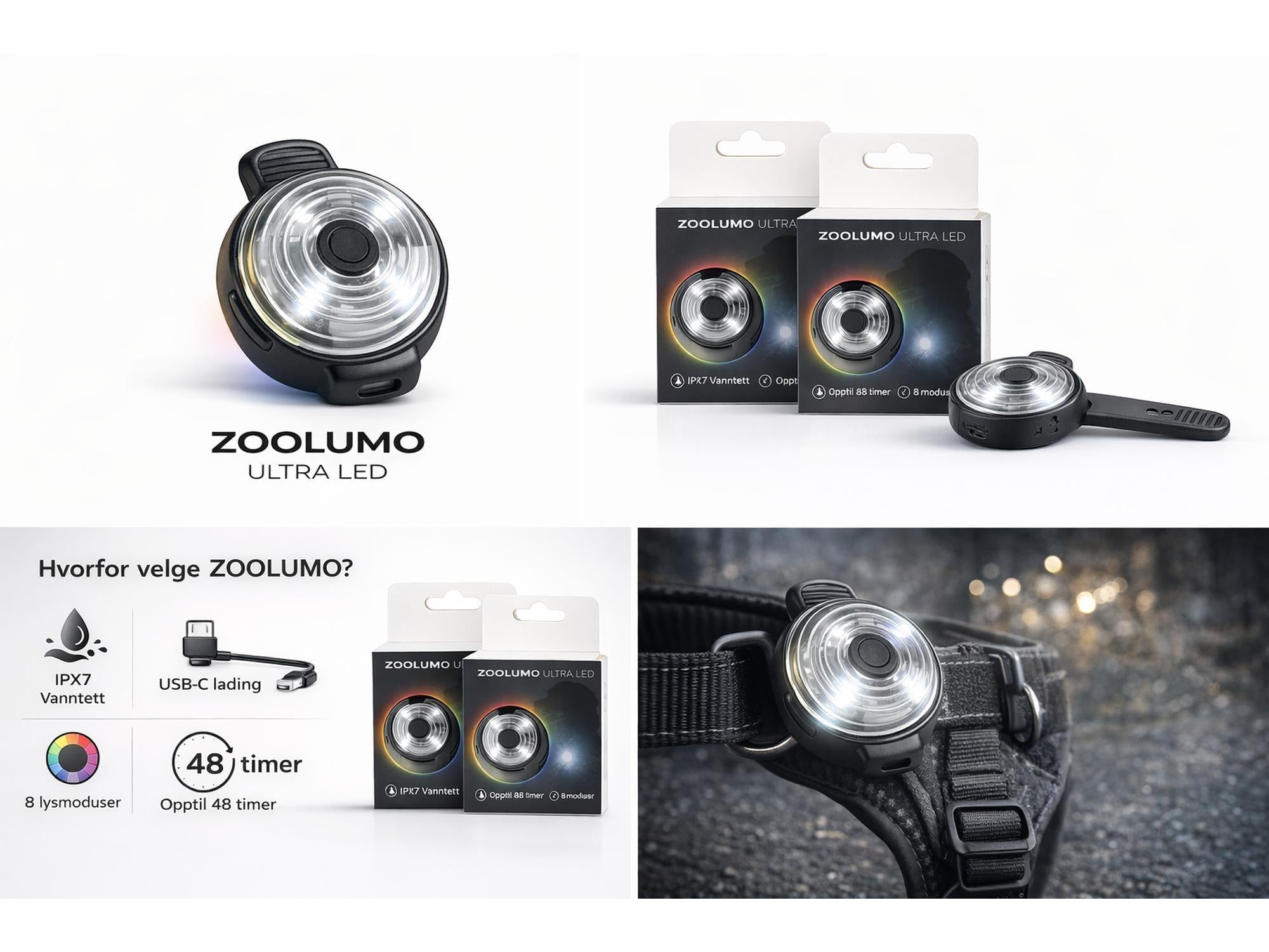 Zoolumo IPX7 Vanntett LED Sikkerhetslys – Oppladbar-1