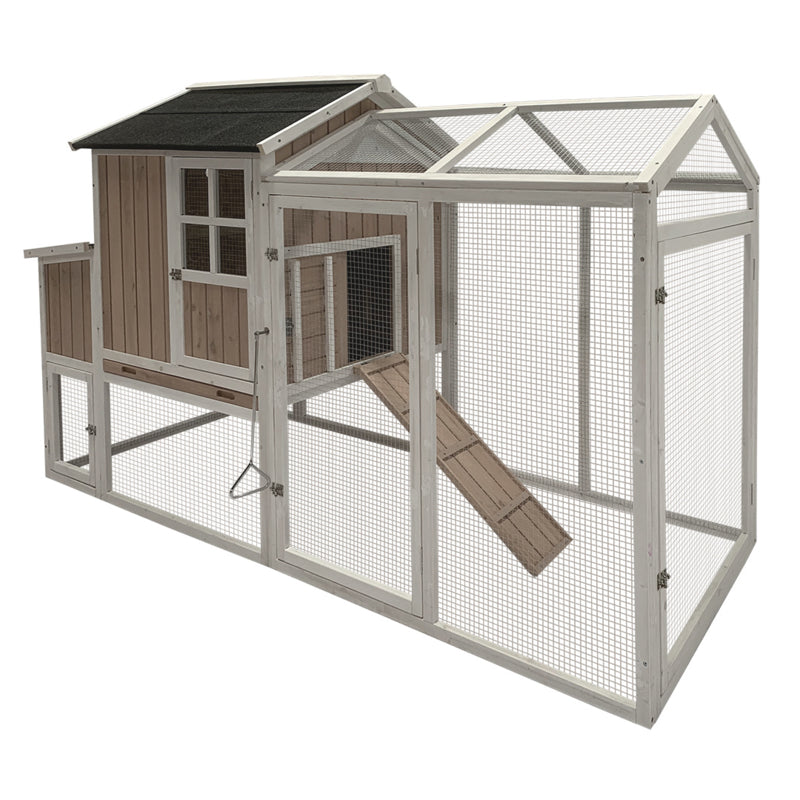 Trixie Woodland Mirabel Forest Hønehus med Utløp 220x90x130 cm Taupe