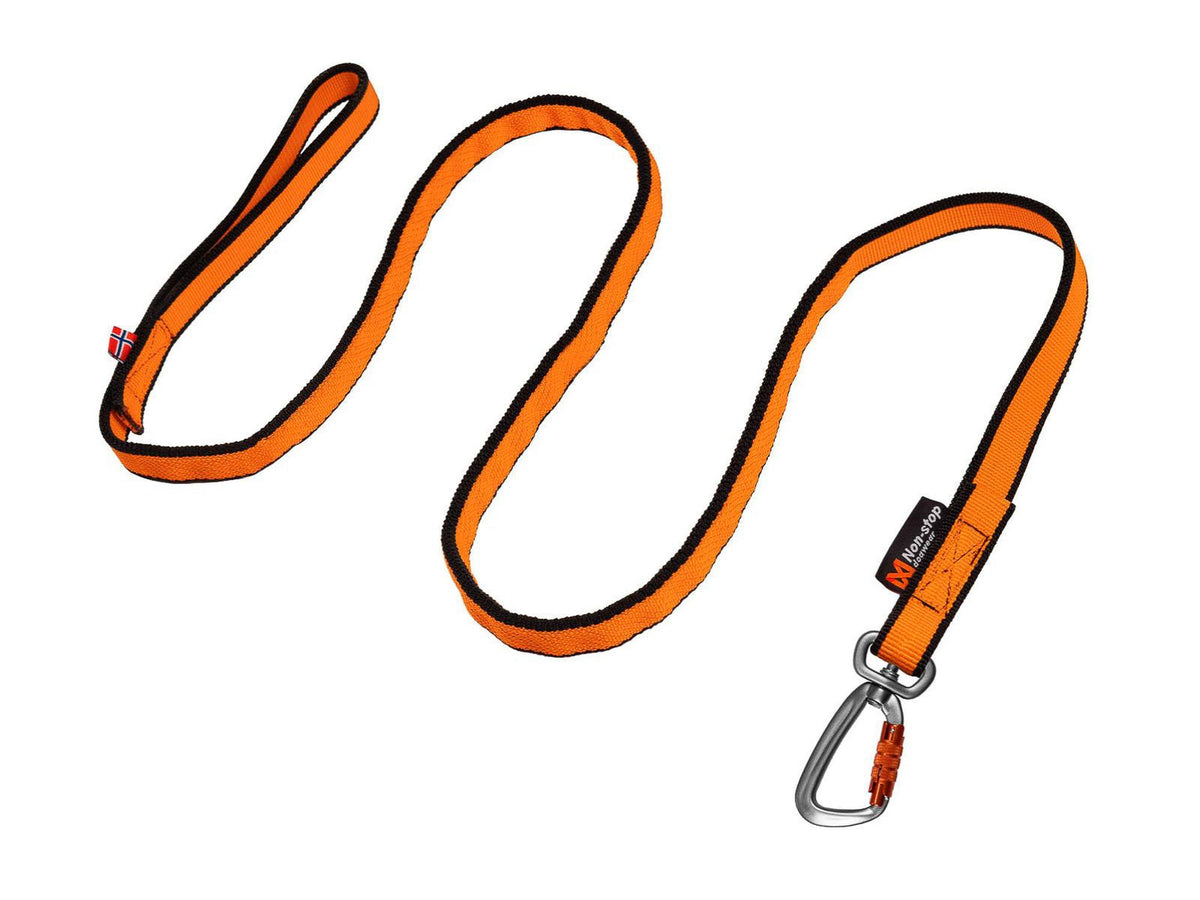Non-stop dogwear Bungee leash kjørestrikk – Svart/oransje