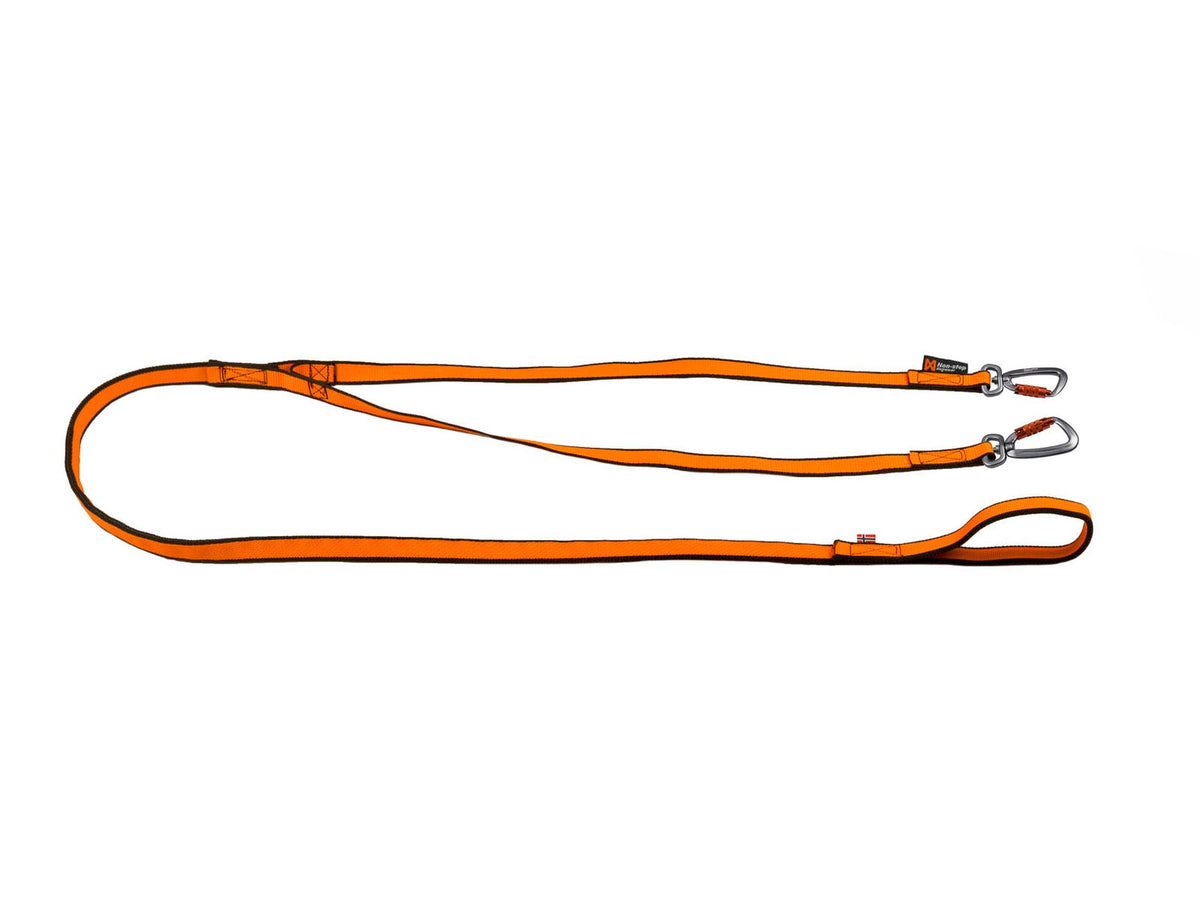 Non-stop dogwear Bungee leash double kjørestrikk for to hunder – Svart/oransje