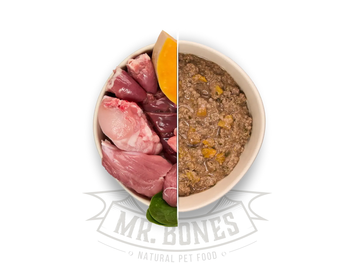 Mr. Bones kokt hundemat Kanin – fullfôr i Tetra Recart 375 g