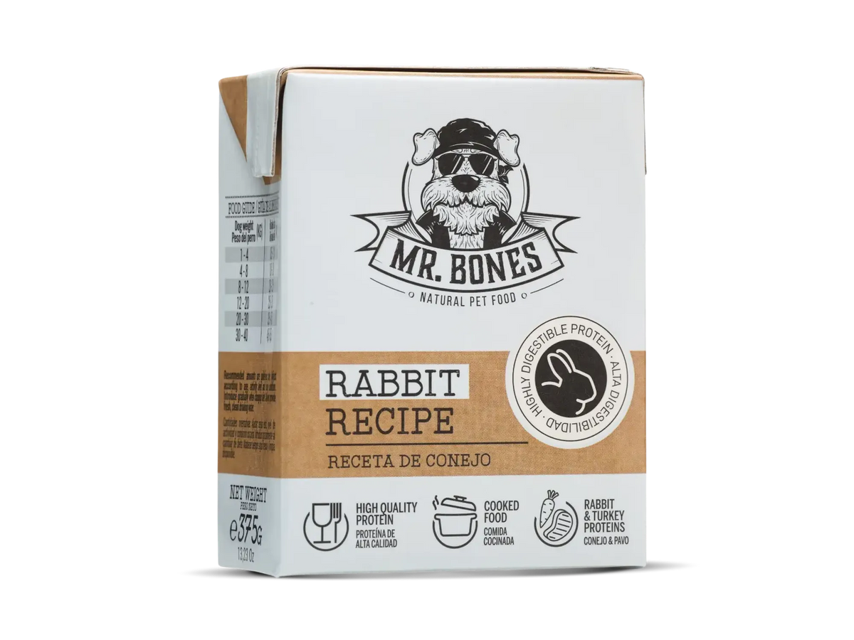 Mr. Bones kokt hundemat Kanin – fullfôr i Tetra Recart 375 g