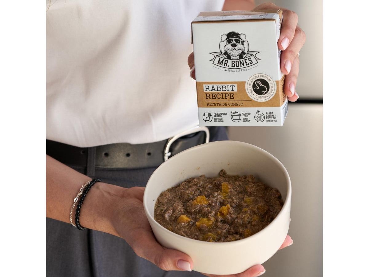 Mr. Bones kokt hundemat Kanin – fullfôr i Tetra Recart 375 g