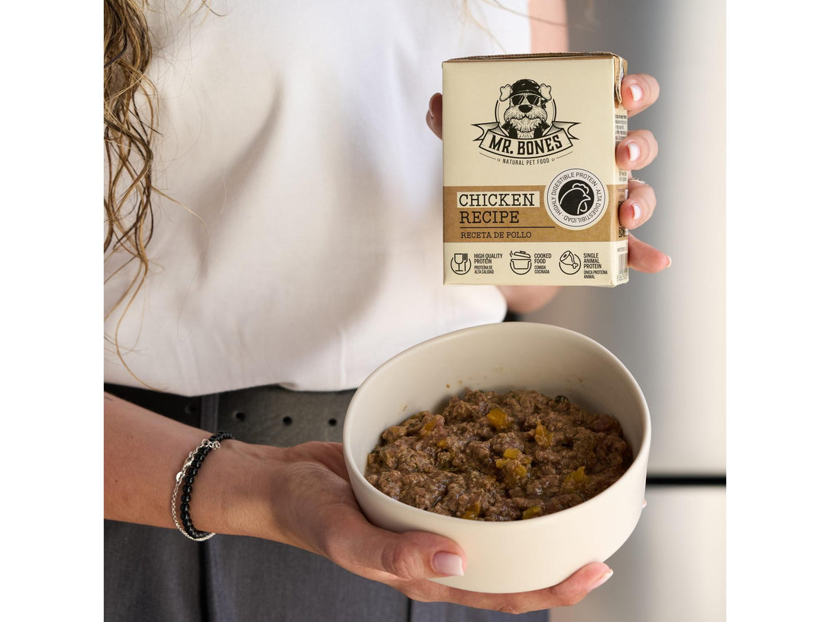 Mr. Bones kokt hundemat Kylling – fullfôr i Tetra Recart 375 g